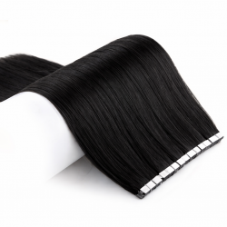 #1 Schwarz, 30cm, 50g , Tape Extensions, Single drawn